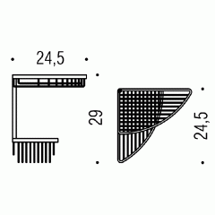 Colombo Angolari Двойная угловая полочка, цвет: хром