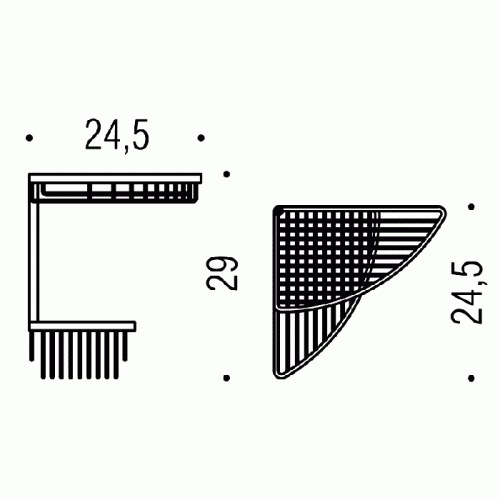 Colombo Angolari Двойная угловая полочка, цвет: хром