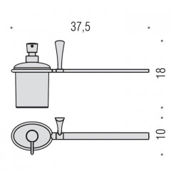Colombo Land Полотенцедержатель 37.5 см с дозатором, цвет: хром/матовое стекло