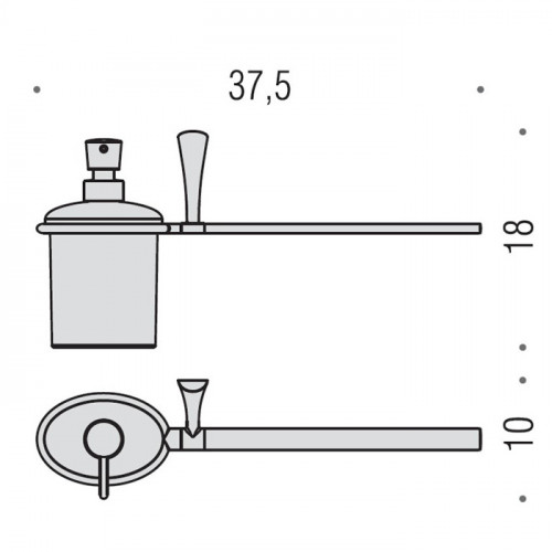 Colombo Land Полотенцедержатель 37.5 см с дозатором, цвет: хром/матовое стекло