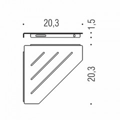 Colombo Angolari Полочка для ванной, угловая, подвесная, цвет: черный матовый