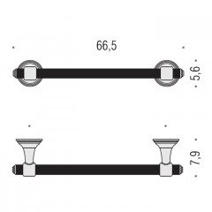 Colombo Hermitag Держатель для полотенца-66,5см, цвет: PVD золото
