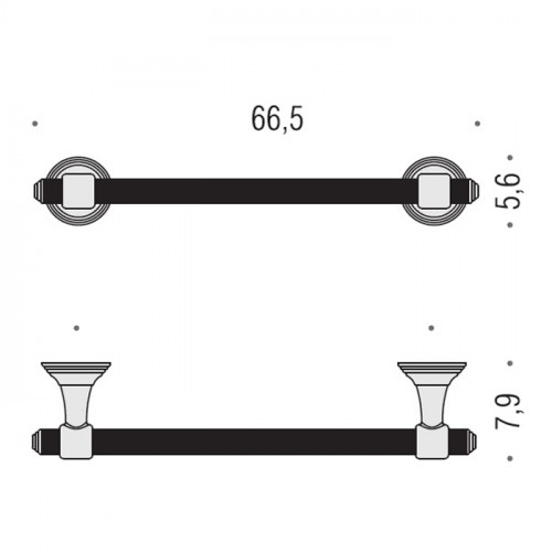 Colombo Hermitag Держатель для полотенца-66,5см, цвет: PVD золото