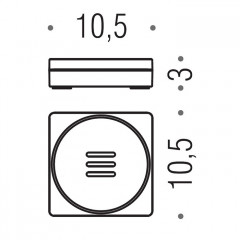 Colombo MiniQ Мыльница настольная, цвет: PVD нержавеющая сталь/черная резина