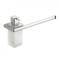 Colombo Lulu Полотенцедержатель с дозатором, цвет: хром/матовое стекло