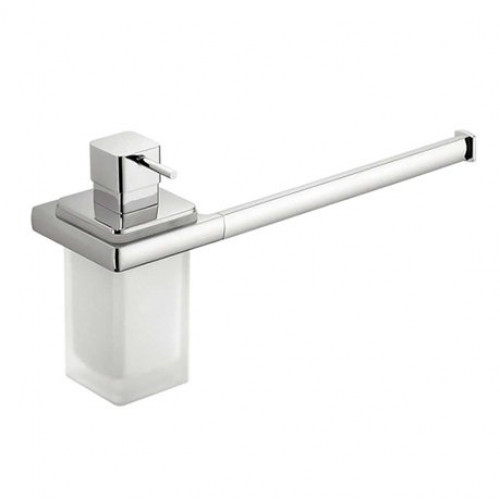 Colombo Lulu Полотенцедержатель с дозатором, цвет: хром/матовое стекло