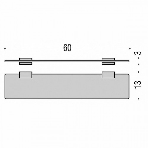 Colombo Look Полка стеклянная, 60 см, цвет: хром/матовое стекло