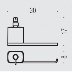 Colombo Time Дозатор для жидкого мыла с держателем туалетной бумаги, цвет: хром/матовое стекло