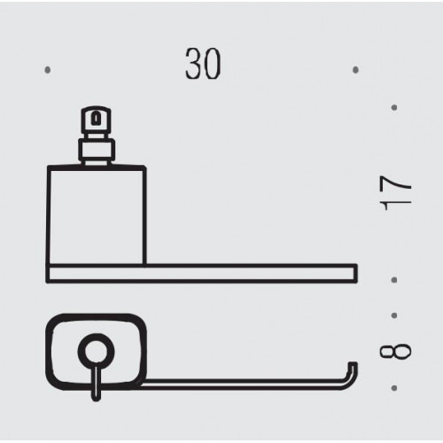 Colombo Time Дозатор для жидкого мыла с держателем туалетной бумаги, цвет: хром/матовое стекло