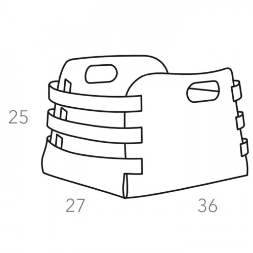 Colombo Adj Корзина Riga,27x36H25 см, цвет: серый/черный