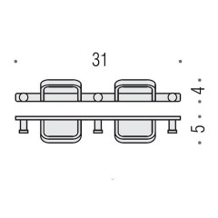 Colombo Time Крючок двойной, цвет: хром