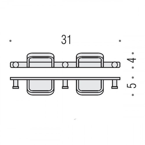 Colombo Time Крючок двойной, цвет: хром