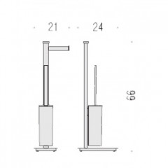 Colombo Units Напольная стойка с держателем т/б и ершом, DX, цвет: хром
