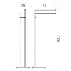 Colombo MiniQ Стойка для полотенец L20*34 H83,5см, цвет: PVD нержавеющая сталь