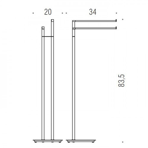 Colombo MiniQ Стойка для полотенец L20*34 H83,5см, цвет: PVD нержавеющая сталь