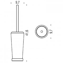 Colombo Road Ёршик напольный, цвет: хром/карбон/матовое стекло