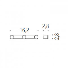 Colombo Mini Тройной крючок, цвет: золото матовое