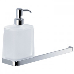 Colombo Time Дозатор для жидкого мыла с держателем туалетной бумаги, цвет: хром/матовое стекло
