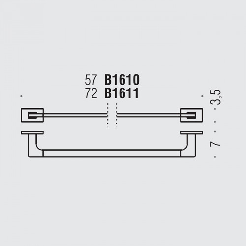 Colombo Look Полотенцедержатель 57см, цвет: чёрный матовый