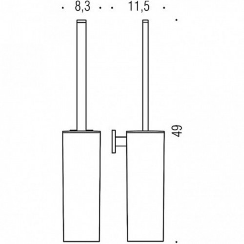 Colombo Basic Q Туалетный ёршик, подвесной, цвет: черный матовый