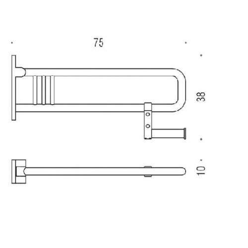 Colombo Complementi Поручень для инвалидов, 75см., с держателем для т/б., цвет: хром
