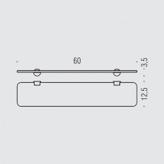 Colombo Plus Полочка 60см., цвет: чёрный матовый/стекло
