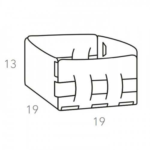 Colombo Adj Корзинка Mini Bottega, 19x19H13 см, цвет: бордо/коньяк