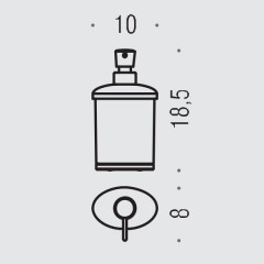 Colombo Land Дозатор для жидкого мыла настольный, цвет: хром/матовое стекло