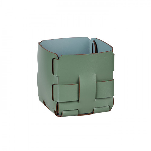 Colombo Adj Корзинка Mini Bottega, 12x12H13 см , цвет: эвкалипт/небесный