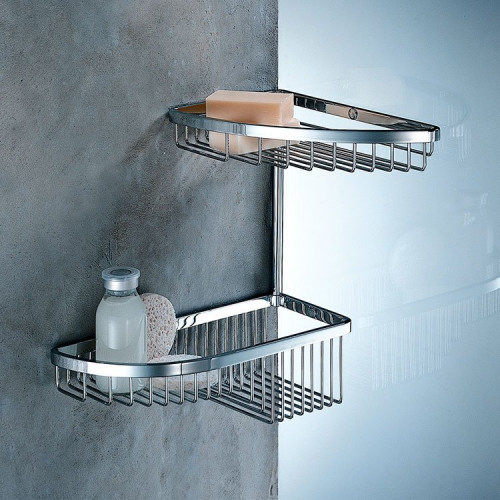 Colombo Angolari Двойная угловая полочка, цвет: хром