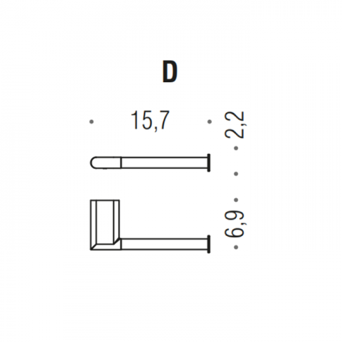 Colombo Mini Держатель т/б правый, цвет: черный матовый