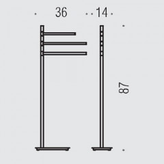 Colombo Square Стойка высотой 87 см, цвет: хром