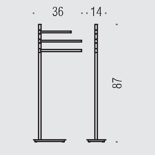 Colombo Square Стойка высотой 87 см, цвет: хром