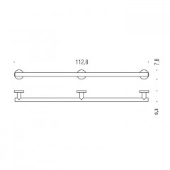 Colombo Complementi Поручень для инвалидов, 112.8см., с держателем для т/б., цвет: хром