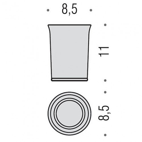 Colombo Link Стакан настольный, цвет: хром/матовое стекло