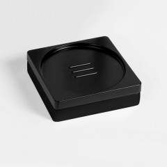 Colombo MiniQ Мыльница настольная, цвет: чёрный матовый/черная резина