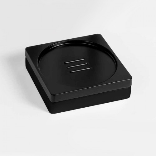 Colombo MiniQ Мыльница настольная, цвет: чёрный матовый/черная резина