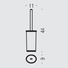 Colombo Land Туалетный ерш, цвет: хром/матовое стекло