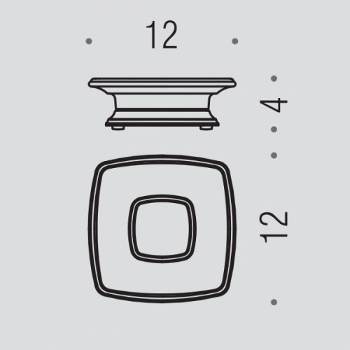 Colombo Portofino Мыльница настольная, цвет: хром/матовое стекло