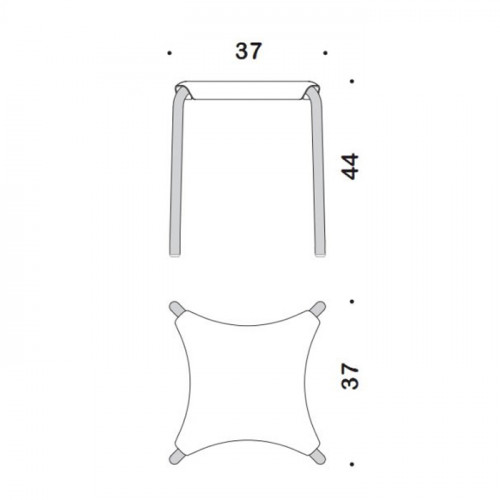 Colombo Complementi Табурет, ножки-аллюминий серый, сиденье-пластик, цвет: белый