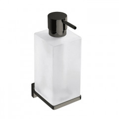 Colombo Look Дозатор для жидкого мыла, подвесной, цвет: PVD графит полированный/матовое стекло