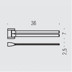 Colombo Link Полотенцедержатель двойной, 36 см., цвет: хром