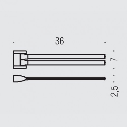 Colombo Link Полотенцедержатель двойной, 36 см., цвет: хром