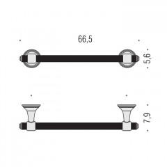 Colombo Hermitag Держатель для полотенца-66,5см, цвет: хром