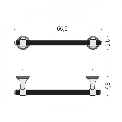 Colombo Hermitag Держатель для полотенца-66,5см, цвет: хром
