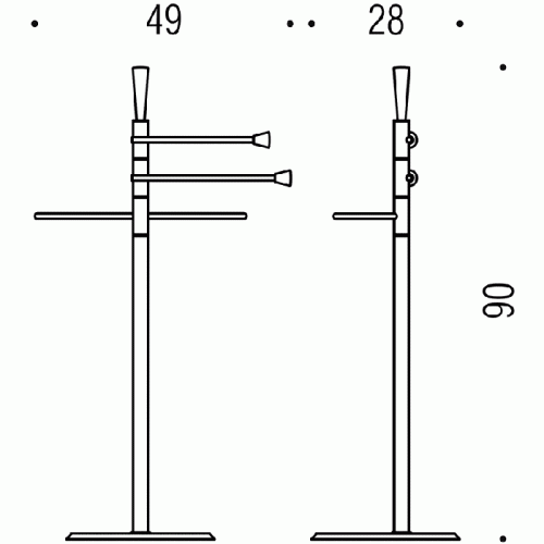 Colombo Isole Piantane Напольная стойка 90см., с 3мя держателями для полотенец, цвет: хром