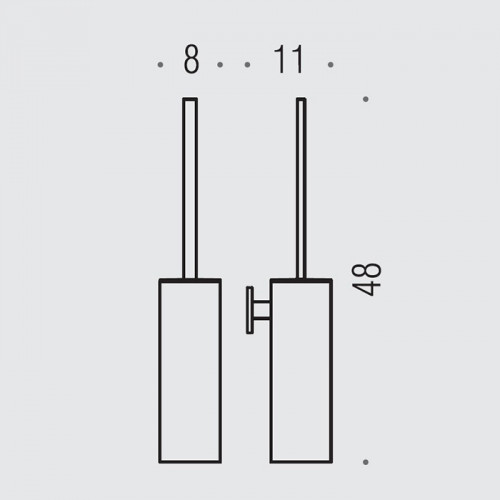 Colombo Look Туалетный ёршик, подвесной, пластик, цвет: PVD графит матовый