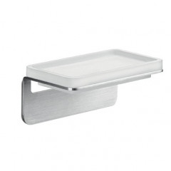 Colombo Over Мыльница подвесная, цвет: матовая сталь/матовое стекло