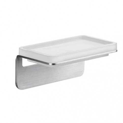 Colombo Over Мыльница подвесная, цвет: матовая сталь/матовое стекло