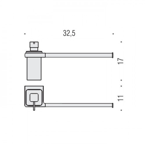 Colombo Lulu Полотенцедержатель с дозатором, цвет: PVD золото/матовое стекло